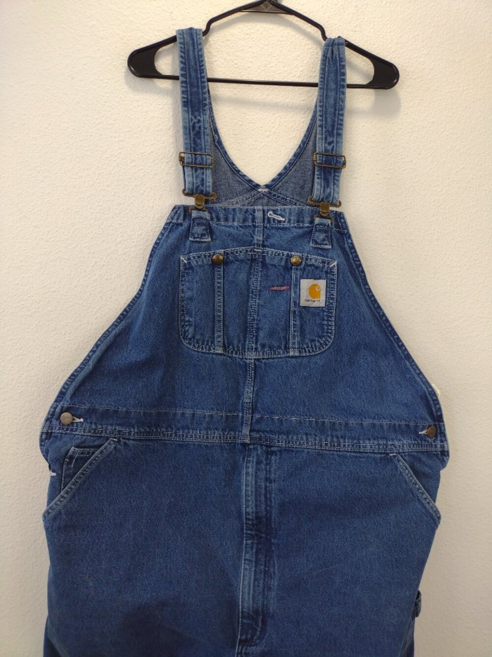 Carhartt Men's Jean Bib Overalls 44x32 Blue - Picture 2 of 8